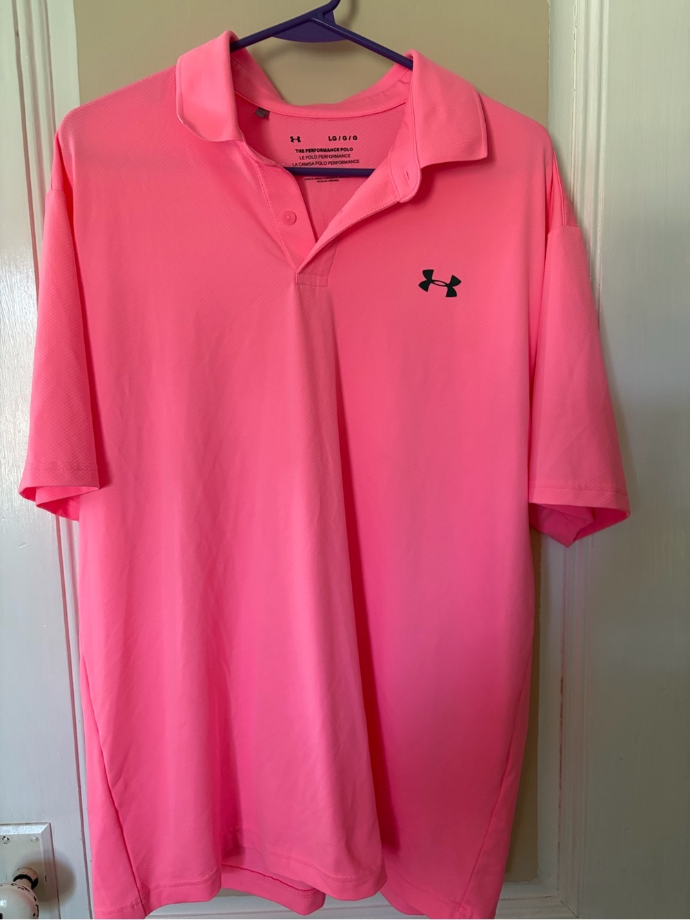 LG Men's Bright Pink Performance Polo